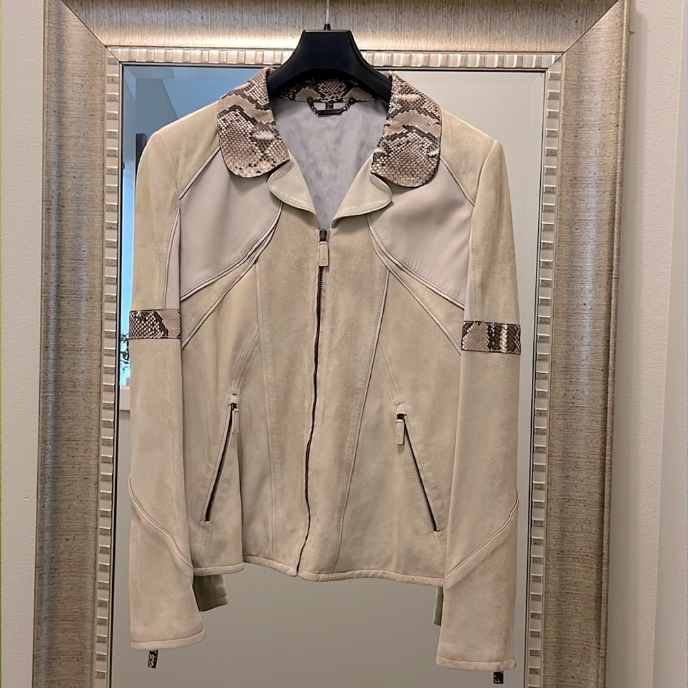 Roberto Cavalli leather / lamb jacket